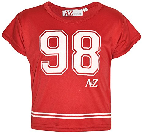 A2Z 4 Kids Girls Top Kids 98 Trendy T Shirt - New Crop Top 98 Red 11-2