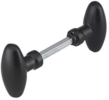 THIRARD - Paire de Boutons Ovoïdes pour Porte d'Entrée - Carré 7 x 90 mm - Usage Porte - Type de Poignée Boutons - 1 Portée - Finition Noir - Sécuriser vos Fenêtres