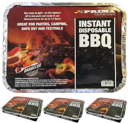 Set Of 4 Disposable Bbq Instant Grill Charcoal - Disposable Outdoor Camping Summer | Ideal For Garden Bbq, Camping, Outdoor Party, Picnics - Quick & Easy To Use