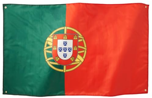 Runesol Drapeau Portugal, 91x152cm, 3ft x 5ft, 4 œillets, œillet en Laiton Dans Chaque Coin, Bannière Portugaise, Drapeaux de Qualité Supérieure, Imperméable, Extérieur, Restauration de l'indépendance