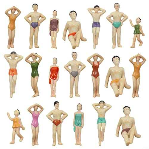 20PCS Small People Colored Swimsuit People,O Scale Swimming Figures 1:48 People Model Layout Craft Architectural Figures