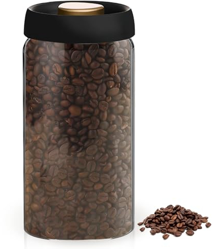TOATELU Boîte à Café Hermétique 1800 ml Café Avec Xouvercle Sous Vide, Boîte à Café avec Couvercle sous vide Hermétique pour le thé, Les Noix, le Cacao