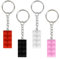 AFCJLTO Porte-clés en Blocs de Construction en Plastique, Lot de 8 porte-clés en briques, 4 couleurs assorties, idéal pour anniversaires, sacs de fête, récompenses, décorations et cadeaux