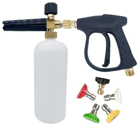 Lanza de pulverización de alta presión,Portátil Potente Pesado Ejecución - Lanza De Agua Lavado De Automóviles con Botella De Espuma | Para Terraza Cubierta Casa Jardín Lavado Automático Jardinería