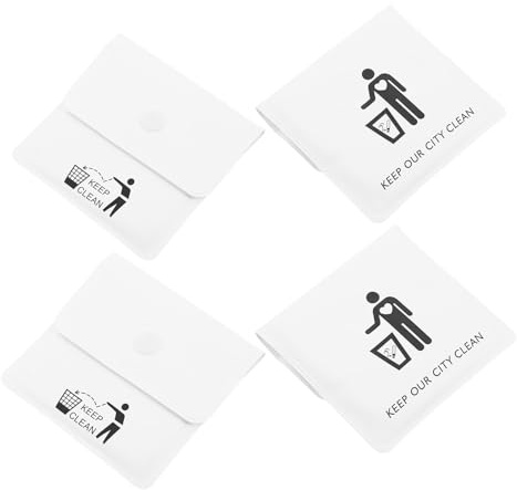 4Pcs Portable Pocket Ashtray Case, PP Fireproof Sealed Closure for Travel | Collects Cigarette Ash and Butts, Reduces Litter, Pocket Size for Camping, Concerts, Purse Carry, White