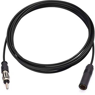 Bingfu Car FM AM Radio Antenna Extension Cable 6.5 feet / 2m Cord DIN Plug Connector Coaxial Cable for Vehicle Truck Car Stereo Head Unit CD Media Receiver Player