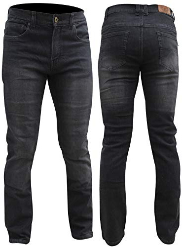 Bikers Gear Australia Jeans da moto moderni e comodi, elasticizzati, foderati, protettivi, con protezione CE 1621-1, grigio slavato (36)