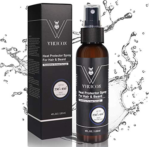 VIKICON Heat Protect Spray-Hitzeschutzspray für glatte Bart Haare, Hitzeschutz & Styling, Anti-Frizz, Antistatisch, Hitzeschutz, Glanz & Volumen