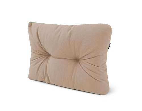 POKAR Coussin Matelassé pour Palettes Euro - 1x Dossier 60cm x 40cm x 12cm, en Mousse formée à Froid, très Confortable, Canapé de Jardin, Intérieur et Extérieur, sans Palette, Beige