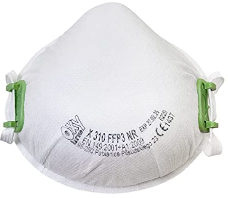 Oxyline 10x FFP3 NR & Typ IIR EN 14683 medizinsche Atemschutzmaske Staubmaske ohne Ventil | Produziert in der EU | CE 1437