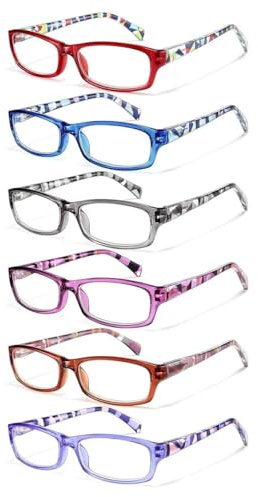 Gaoye 2.75 Reading Glasses for Women, 6 pack Fashion Readers for Women Spring Hinge Eye Glasses, Blue Light Reading Glasses