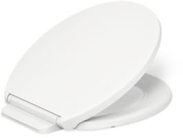 KOHLER 27332-0 K-27332-0 Glissade ReadyLatch Quiet Close Round Toilet Seat, White