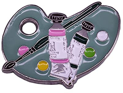 Broche en forme de palette de peintres en émail pour manteau, robe, pull, châle, sac à main, décoration de festival, bijoux, cadeau pour artiste, étudiant, enseignant, Métal