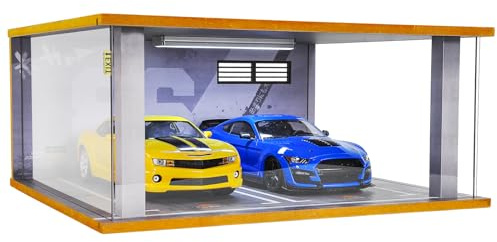 CXIIUUI 1/18 Scale Wooden Car Garage Display Case Garage Model