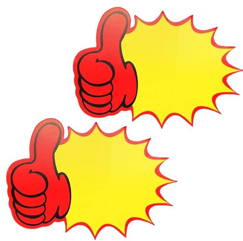 Sale Preisschilder Leer Sternform Verkaufsschilder Verkauf Flohmarkt Preisschilder Daumen Hoch Explosionsform Preisetiketten Preisanzeigeschild für Supermärkten 16 * 12cm 60 Stück