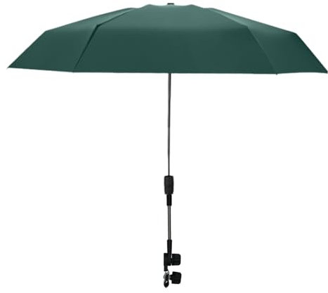 Parasol for Pushchairs - Pram Umbrella, Pram Umbrella, 360° Adjustable Sun Protection for Clip- Prams, Sun Protection Umbrella for Prams, Clip- Pram Umbrella, dark green, Siehe Beschreibung