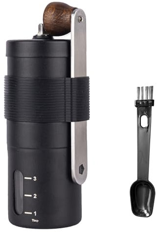 Catoco Moulin à café manuel en céramique avec manivelle - Moulin à grains de café avec pinceau et cuillère pour le camping à la maison