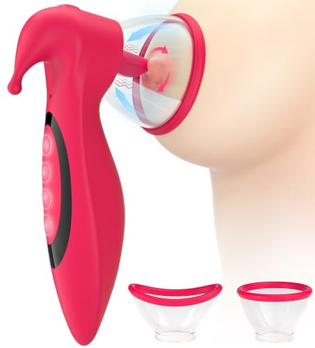 Greenpinecone Vibration für Frauen Saugen/Lecken/Vibrator Brust Massagegeräte mit 10 Vibrationsmodi,10 Klitoris Stimulator und 7 Nippelsauger Vibrators BDSM Bruststimulatoren Sex Spielzeug für Paare