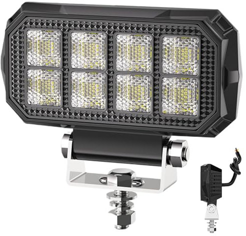 Generico Fari LED per Camion - Fari LED Quadrati 9 cm Impermeabili Per Veicoli,Illuminazione Sicurezza Lavoro per Sgombero Neve Caccia Moto Rimorchio Camping Racing Costruzione