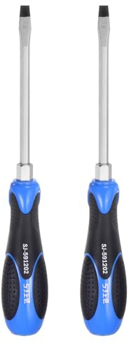 QUARKZMAN 2 Piezas Destornillador Magnético SL6 X 110mm CR-V Acero De Alto Torque Con Punta Plana Y Cabezal De Golpe Para Apretar, Escoplear Y Aflojar