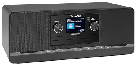 TechniSat DIGITRADIO 320 – Radio digitale stereo (sistema compatto con DAB+ e FM, lettore CD, Bluetooth, USB, 2×5W RMS, display TFT a colori, memoria preferiti, sveglia, timer sleep, telecomando)