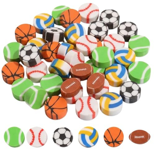 YIPFEN 30 Pezzi Gomme da Cancellare Calcio - Gomme Colorate a Tema Calcistico per Bambini - Cancelleria Originale, Ideale per Premi Scolastici e Regalini di Compleanno