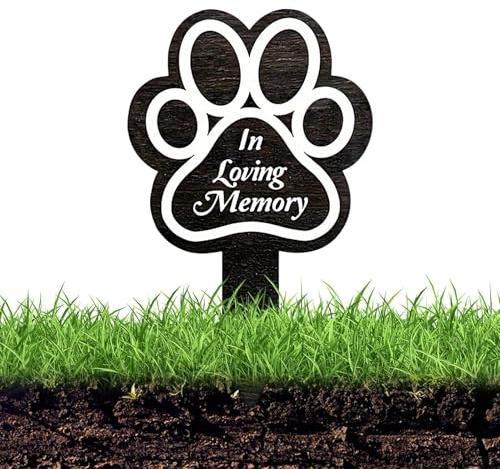 Piquet commémoratif - Décoration de jardin commémoratif de cimetière | commémorative pour la perte des animaux de compagnie en plein air - Décoration de tombe de jardin - Empreinte de patte de