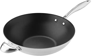 SCANPAN CTX Wokpfanne 32 cm Induction | 5-schichtige Konstruktion | Für alle Herdarten geeignet | Multifunktionale Wok-Pfanne | Stratanium+ Antihaftbeschichtung | Ofenfest