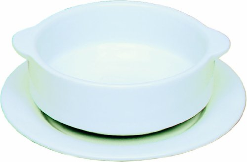 Getgastro - 12 scodelle da zuppa con manici in porcellana incluso sottopiatto, 30 cl