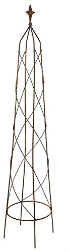 RUDDINGS WOOD 120cm Natural Rust Metal Orton Garden Obelisk Climbing Rose Plant Support Rusted Frame