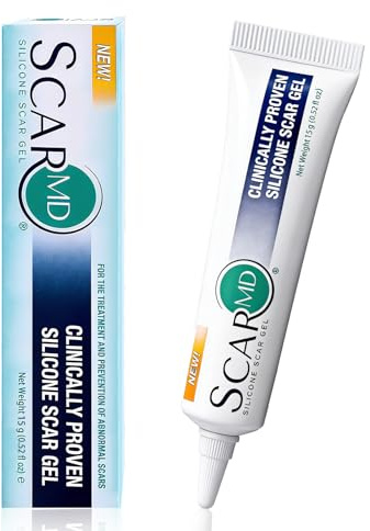 ScarMD Silicone Scar Gel - 15g - Scar Cream, Scar Removal for Acne, Surgery, C-Section & Stretch Marks - Natural Occurring Silicones & Vitamin E Scar Treatment, Scar Removal Cream Reduce Discomfort