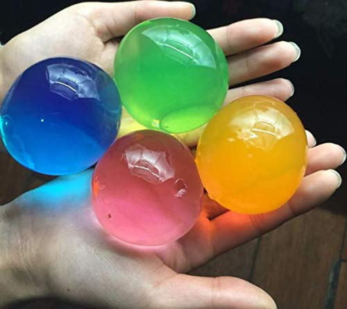 J&J Sachet de 40 à 50 grosses billes en hydrogel, idéales pour la réalisation de décorations de mariage, Noël, jardin, cuisine, salon, vase, 50 g, multicolore