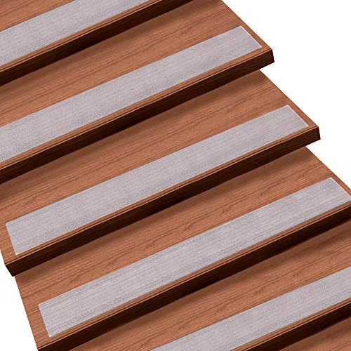 Queta Halkfria remsor trappor set, halkfria trappmattor, transparent, halkfria remsor, trappsteg, mattor, halkskydd, 15 hjul, transparenta halkfria remsor med installationsrulle (15 x 60 cm)