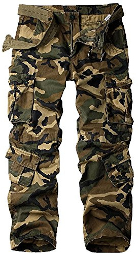 Jessie Kidden Women's Tactical Pants, Camouflage Army Military Cargo Work Pants with 8 Pockets, Adjustable Hem, Ripstop Fabric, for Hiking, Fishing, Outdoor Activities