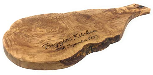 Personalised Olive Wood Handled 42cm Chopping Board - Perfect Wedding,Anniversary and Housewarming Gift