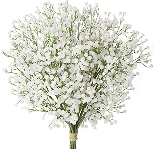 10 Stücke Künstliches Schleierkraut Kunstblumen Gypsophila Blumenstrauß Dekorative Künstliches Blumen für Zuhause Hochzeit Party Dekor Blumenstrauß