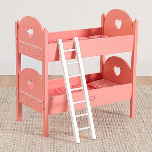 Fat Brain Toys Emery's World - Pretend & Play Double Doll Bed for 12-to-16-inch Dolls, Ages 3+