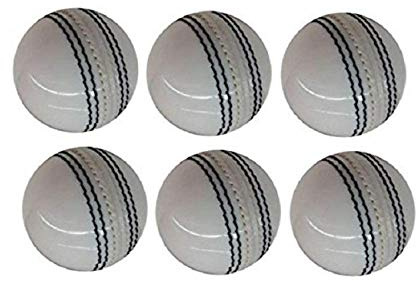 AnNafi® White Cricket Ball | White Color Rubber Cricket Balls for Practice A Grade Handstitched | Senior Official Hard & Seasoned |No Stamp for Indoor and Outdoor Practice & Training Cricket Ball (6)