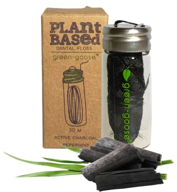 green-goose® Bio-based Roscado | Carbón vegetal | 3 metros | Bio-degradable | Fibra de maíz vegana | Sostenible | Respetuoso con el medio ambiente | Residuos mínimos