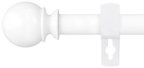 White Curtain Rods for Windows 28 to 48 Inch, 5/8 Diameter Heavy Duty Metal Splicing Adjustable Small Curtain Rod With Bracket(2.3-4 Feet)