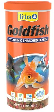 Tetra Goldfish Vitamin C Enriched Flakes Nutritionally Balanced Diet for Goldfish and Small Koi, 8.81 Ounces (250 Grams)