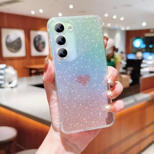 ATISIJIE Glitter Cover per Samsung Galaxy S23,Custodia con Amore Cuore per Donna con Amore Cuore Motivo Antiurto AntiGraffio Protettiva Case per Samsung Galaxy S23-Rosa