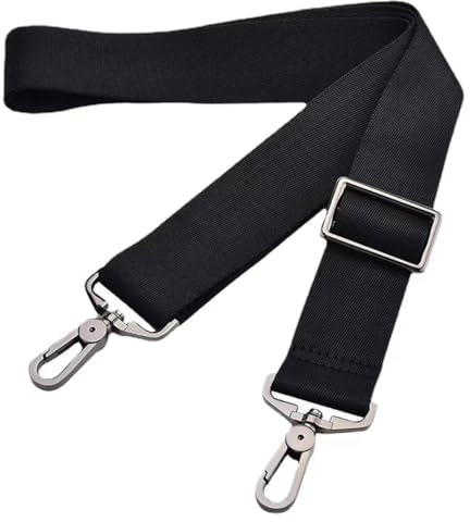Correa de hombro ajustable para el hombro, correa de repuesto para bolsos, correa de hombro negra de 3,8 cm, gancho de metal para el hombro.