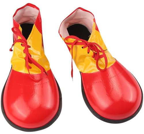 Ymxygz 1pairs Adult Leather Clown Shoes Cosplay Props Party Costume Carnival Circus Clown Shoes Masquerade Halloween Costume Shoes