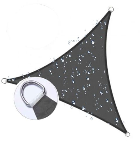 Triangle Sun Shade Sail Waterproof ，Sun Shade Cover Cloth ， 90% UV Block Canopy Breathable ，Heavy Duty Windproof Sun Protection Sail Canopy for Patio Dark Gray,6' x 6'x 6'