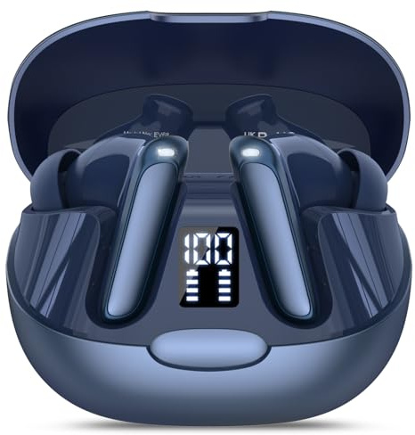 Puqo AI Traducteur Vocal Instantané, 48H Ecouteur Traducteur Instantané avec 164 Langues, 7 Modes de Traduction, 3 en 1 Écouteur Traducteu, Buletooth 5.3 Oreillette Traduction Instantané, Bleu Foncé