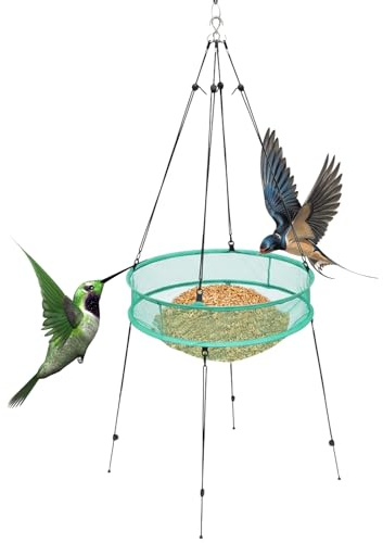 Mangeoire à oiseaux - Distributeur de nourriture léger avec support stable - Station d'alimentation pour colibri - Pour la famille, les amis, l'extérieur, le jardin, la pelouse, la cour, le terrain