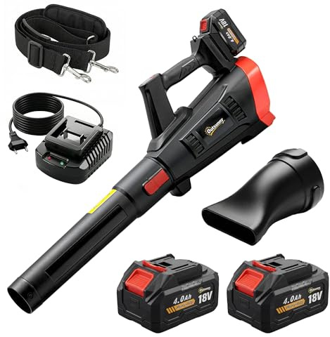 Outsunny Soplador de Hojas sin Cable 18V con 2 Baterías 4.0Ah y Cargador