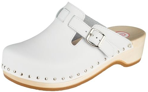 Berkemann Unisex Riem-toeffler Clogs, Weiß Weiß 100, 41.5 EU