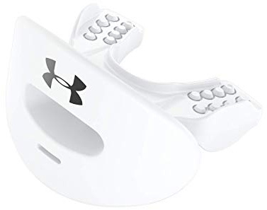 Under Armour Protector de labios para fútbol, protector bucal de fútbol con correa, boquilla de fútbol, protección bucal completa, protector bucal de fútbol para aparatos ortopédicos, protector bucal